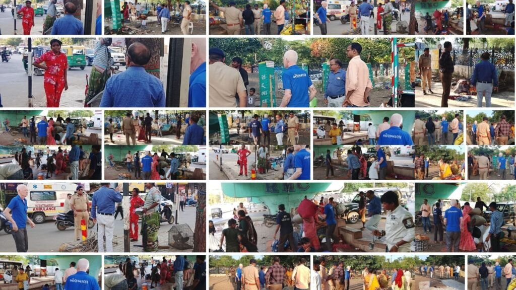 Shri Bolbala Trust and Rajkot Municipal Corporation organized a joint drive to shift destitute people to shelters